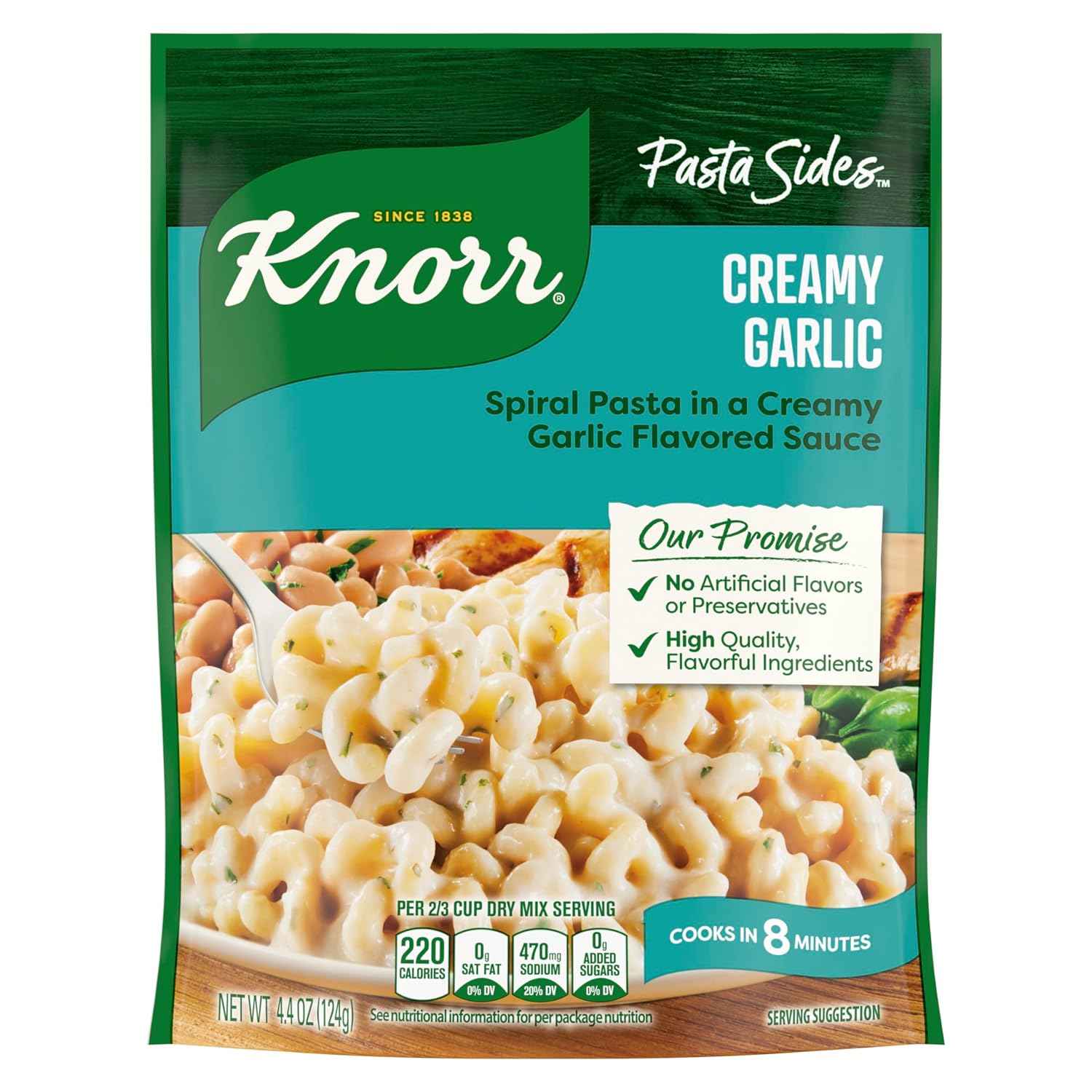 Knorr Pasta Sides Creamy Garlic For Delicious Quick Pasta Side Dishes 4.4 oz
