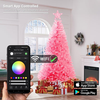 Brizled_Smart_Christmas_Tree_Topper,_7.5"_11_LED_Lighted_Star_Tree_Topper,_WiFi_Voice_Control_Xmas_Star,_App_Controlled_RGB_Color_Changing_Xmas_Treetop_Works_with_Alexa_&_Google_Home_for_Holiday_Tree
