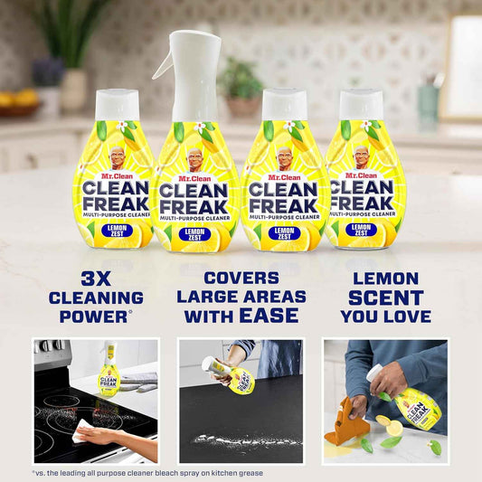 Mr. Clean Clean Freak Multi Surface Cleaning Spray, Deep Cleaning Mist Starter Kit and Refill Bundlea