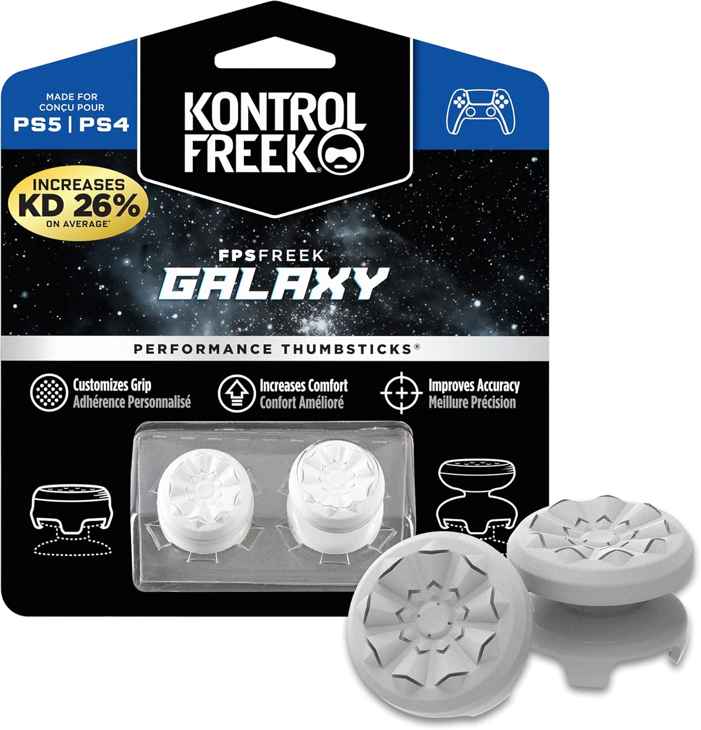 KontrolFreek_FPS_Freek_Galaxy_White_for_PlayStation_4_(PS4)_and_PlayStation_5_(PS5)_|_Performance_Thumbsticks_|_1_High-Rise,_1_Mid-Rise_|_White