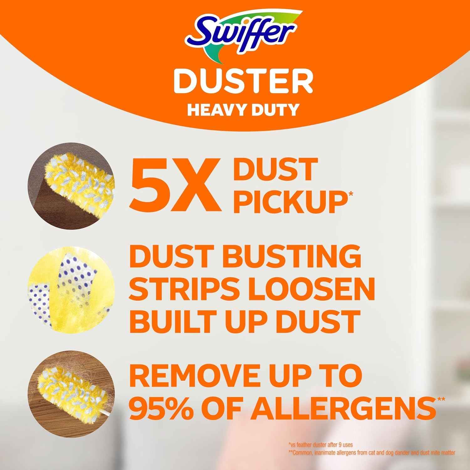Swiffer Duster Kit with 3 ft Extendable Handle, Heavy Duty Dusting Starter Kit with 12 Refills, for Ceiling Fans, Vents and Hard to Reach Places