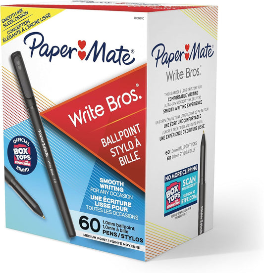 Paper_Mate_Ballpoint_Pens_Write_Bros._Black_Ink_Pens_Medium_Point_(1.0mm)_60_Count