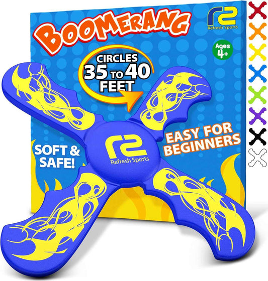 Fun Boomerang for Kids - Easter Basket Stuffers - Soft & Easy to Use - Best Gifts for 6 7 8 9 10 Year Old Boys & Girls + 2026 Top Toys for Boys Age 8-12 - Fun Outdoor Toy for Boys Girls Gift Ideas