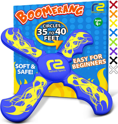 Fun Boomerang for Kids - Easter Basket Stuffers - Soft & Easy to Use - Best Gifts for 6 7 8 9 10 Year Old Boys & Girls + 2026 Top Toys for Boys Age 8-12 - Fun Outdoor Toy for Boys Girls Gift Ideas