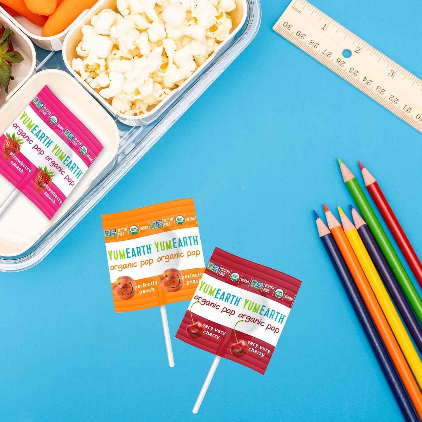 YumEarth Organic Pops, Fruit Flavored Favorites Lollipops, Allergy Friendly, Gluten Free, Non-GMO, Vegan, No Artificial Dyes
