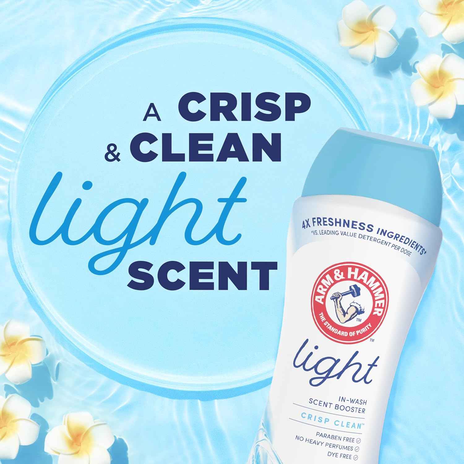 ARM & HAMMER Light In-Wash Scent Booster, Laundry Scent Booster Crisp Clean scent, 24 Oz