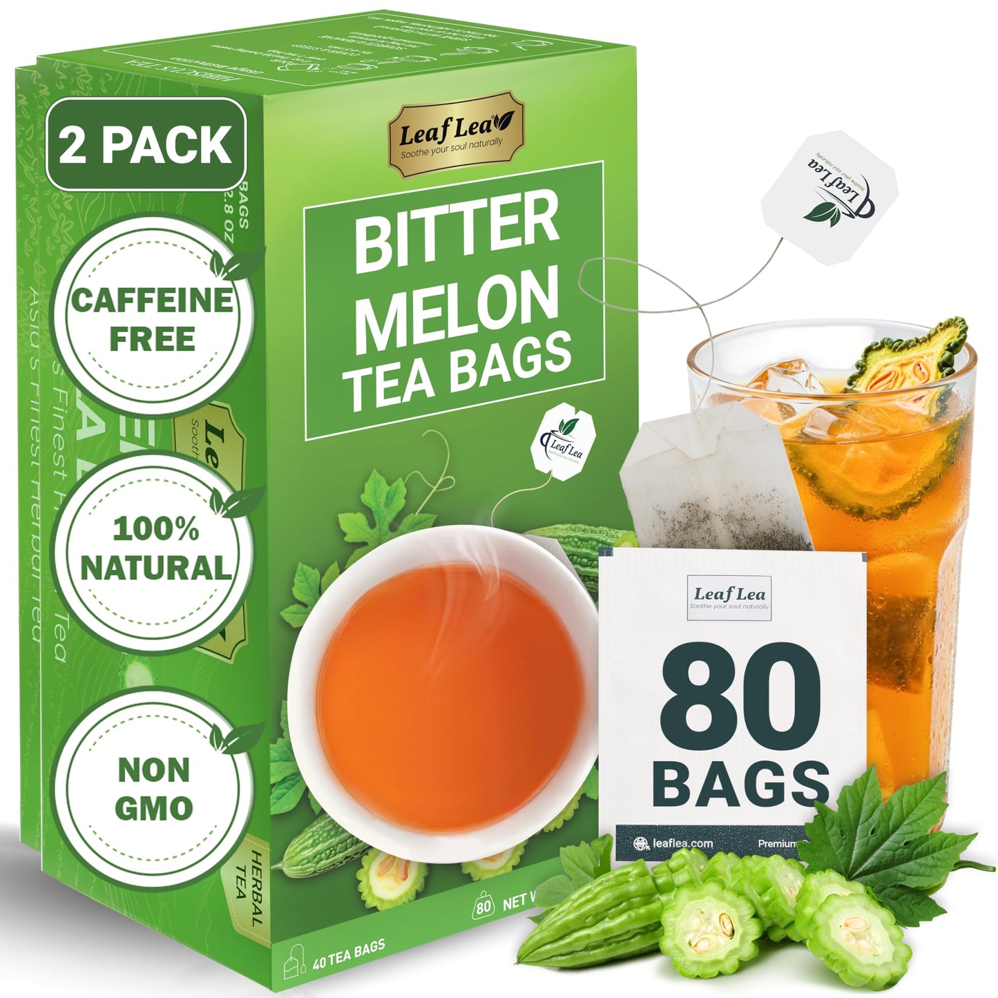 Bitter Melon Tea - 80 Tea Bags (Pack of 2)
