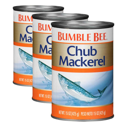 Bumble Bee Chub Mackerel, 15 oz Can - Canned Mackerel Fish, High Protein Keto Food, Gluten Free
