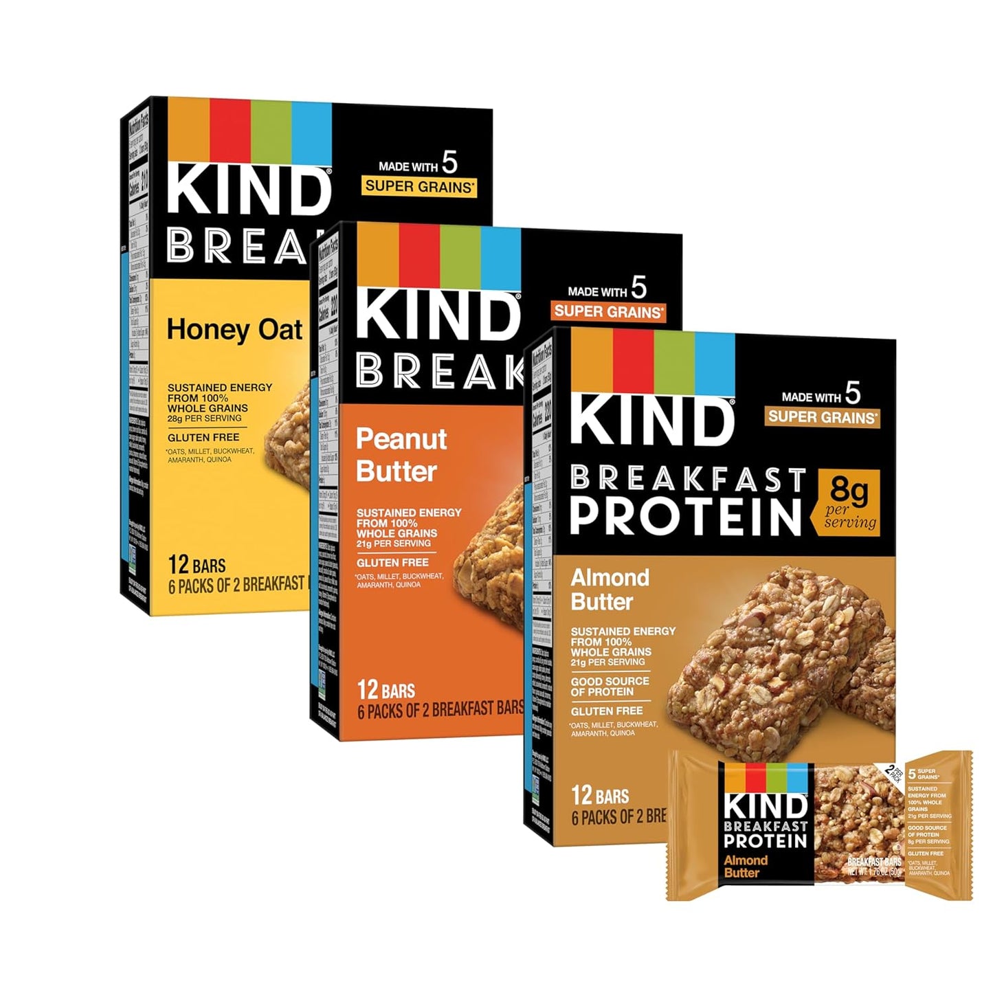KIND_Breakfast_Bars_Variety_Pack,_Gluten_Free,_Low_Sodium,_Healthy_Snacks,_Honey_Oat,_Almond_Butter,_Peanut_Butter,_3-8g_Protein,_18_Count_(18_Packs_of_2_Bars)