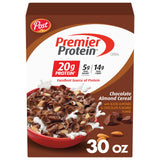 Post Premier Protein Cereal, Chocolatey Protein Cereal Flakes with Sliced Almonds, Contains 20g of Protein Per Serving, 30 OZ Box
