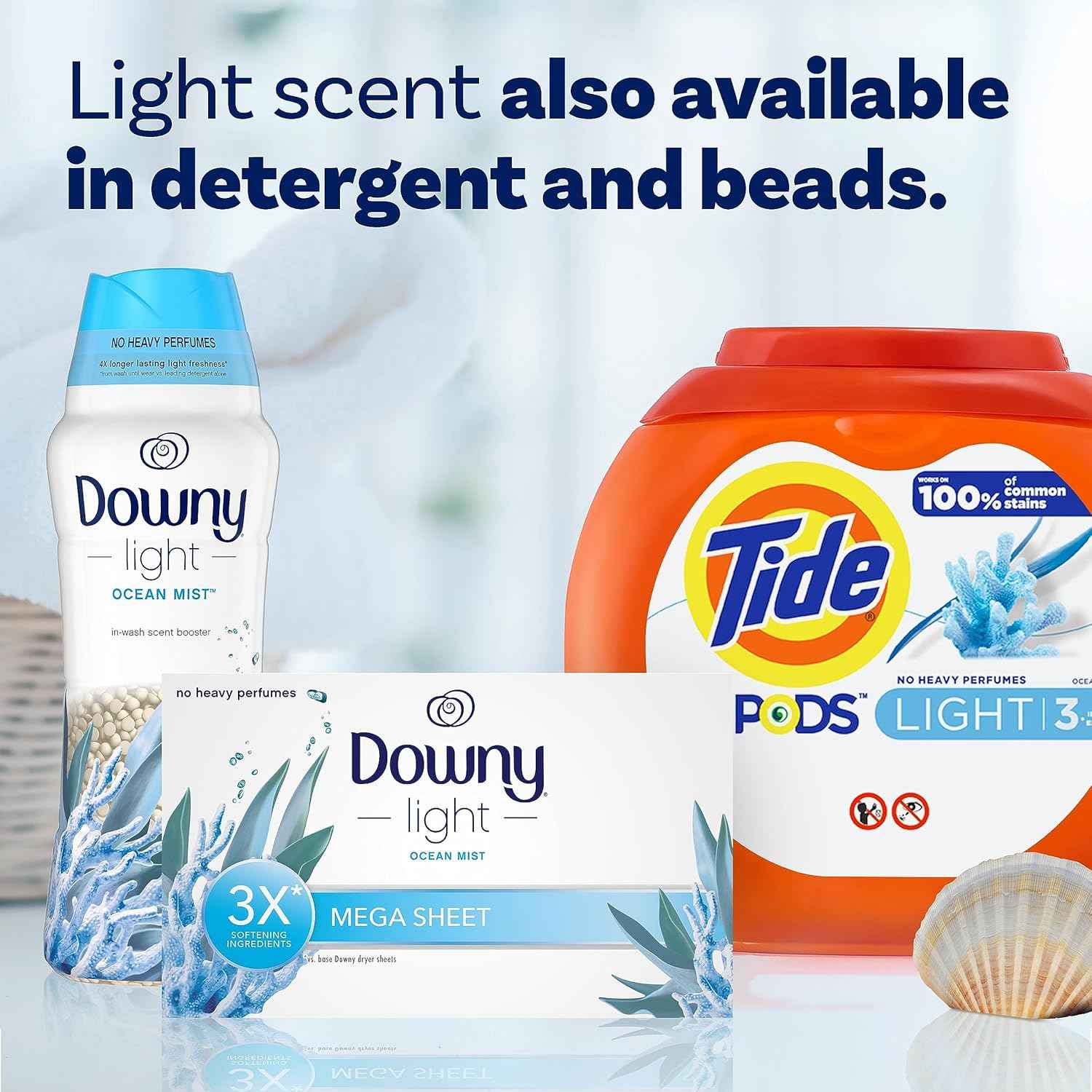 Downy Light Mega Dryer Sheets, Fabric Softener Dryer Sheets