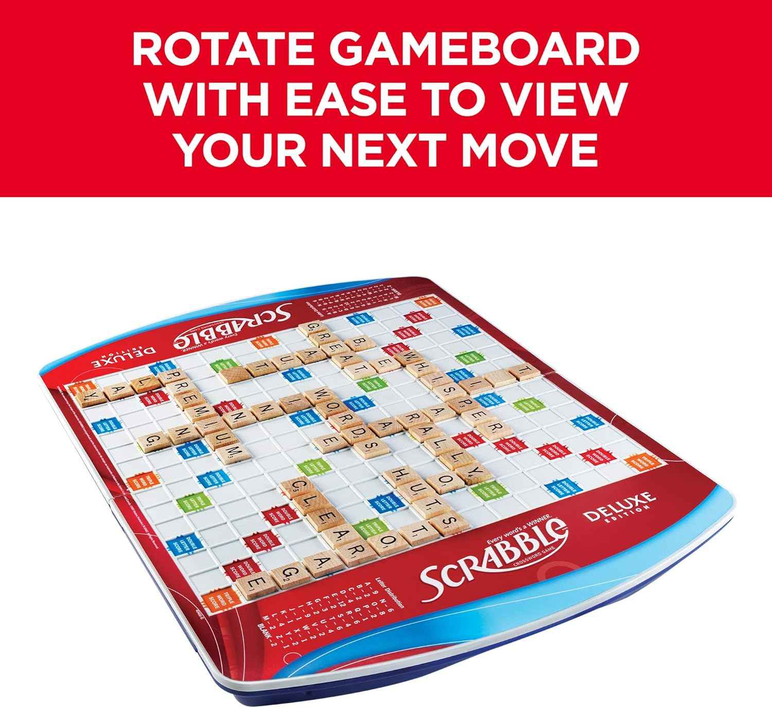 Hasbro Gaming Scrabble Deluxe Edition Board Game,