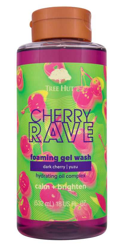 Tree Hut Cherry Rave Foaming Gel Wash | Cleanse &amp;amp; Soothe Skin Without Stripping Moisture | Made with our Hydrating Oil Complex | Limited Edition Fall | 18 fl oz.