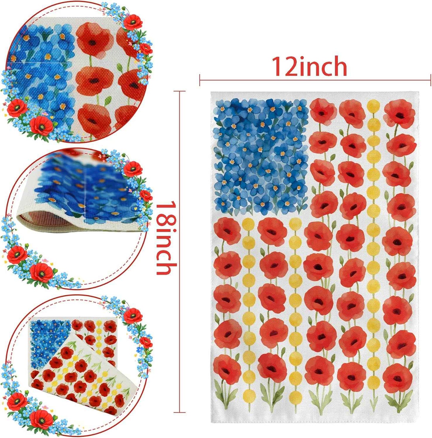 Memorial Day Decorations - Spring Garden Flag for Easter Summer | 12x18 Inch Double Sided Patriotic American Flag for Outdoor Outside Yard USA Celebration 4th of July Decor - 250 Anniversary USA Merchandise