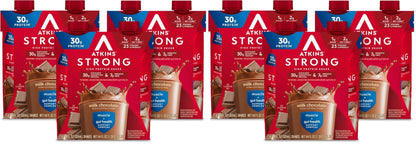 Atkins Strong High Protein Shake, 30g Protein, 7g Prebiotic Fiber, 1g Sugar, GLP-1 Support, Muscle & Gut Health Support Complex