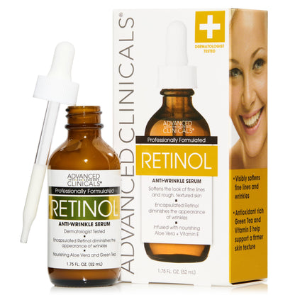 Advanced Clinicals Retinol Serum For Face | Visible Anti Aging Retinol Serum Skin Care Face Moisturizer With Vitamin E Helps Improve Look Of Wrinkles, Fine Lines, &amp;amp; Uneven Skin Tone, 1.75 Fl Oz