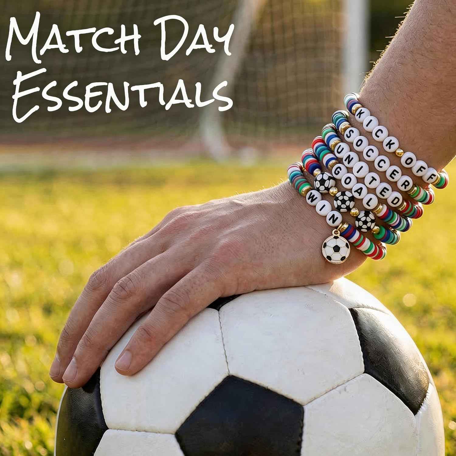 OHOME Soccer Mom Essentials - 6 Pack Soccer Bracelets | Soccer Party Favors - 2026 World Game Cup Merchandise Jewelry Accessories Outfits for Women Men - Soccer Gifts for Fans Players Coaches Team