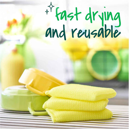 Scotch-Brite Dobie Non-Scratch All-Purpose Scrub Pads, Reusable Scouring Sponges for Kitchen & Bathroom, Safe on Non-Stick Cookware