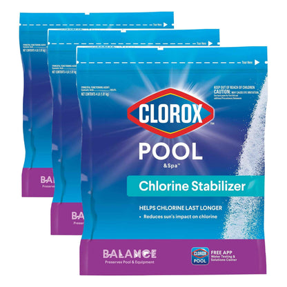 Clorox® Pool&Spa™ Swimming Pool Chlorine Stabilizer, Helps Chlorine Last Longer, Saltwater Pool Compatible, 4LB (Pack of 1)