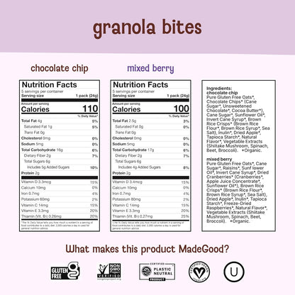 MadeGood Granola Bites, Gluten Free and Organic Snacks