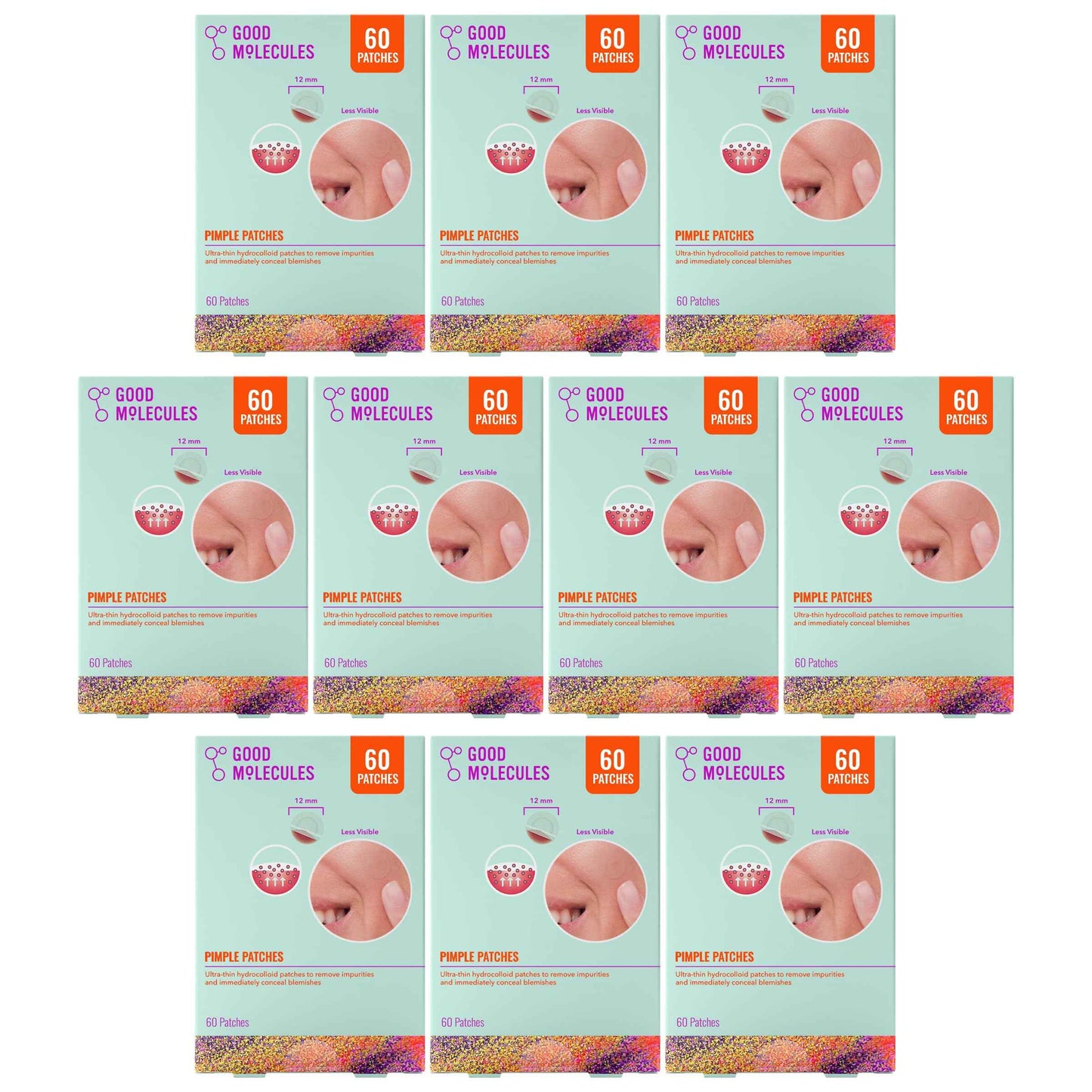 Good Molecules Pimple Patches for Face, Ultra-Thin Hydrocolloid Acne & Zit Patches, Invisible Under Makeup, Clinically Tested Acne Spot Treatment