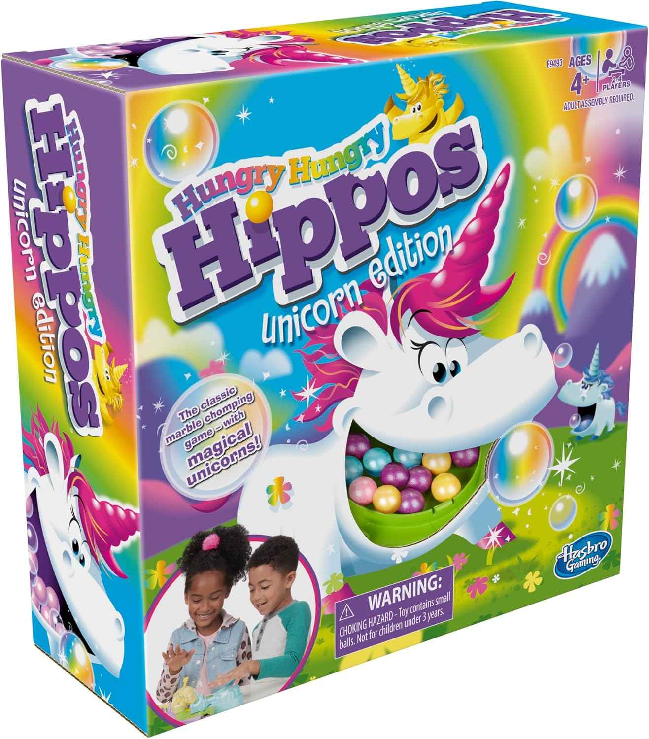 Hasbro Gaming Hungry Hippos Unicorn Edition Pre-School Board Game for Kids Ages 4 and Up; 2-4 Players, Easter Gifts for Boys and Girls (Amazon Exclusive)