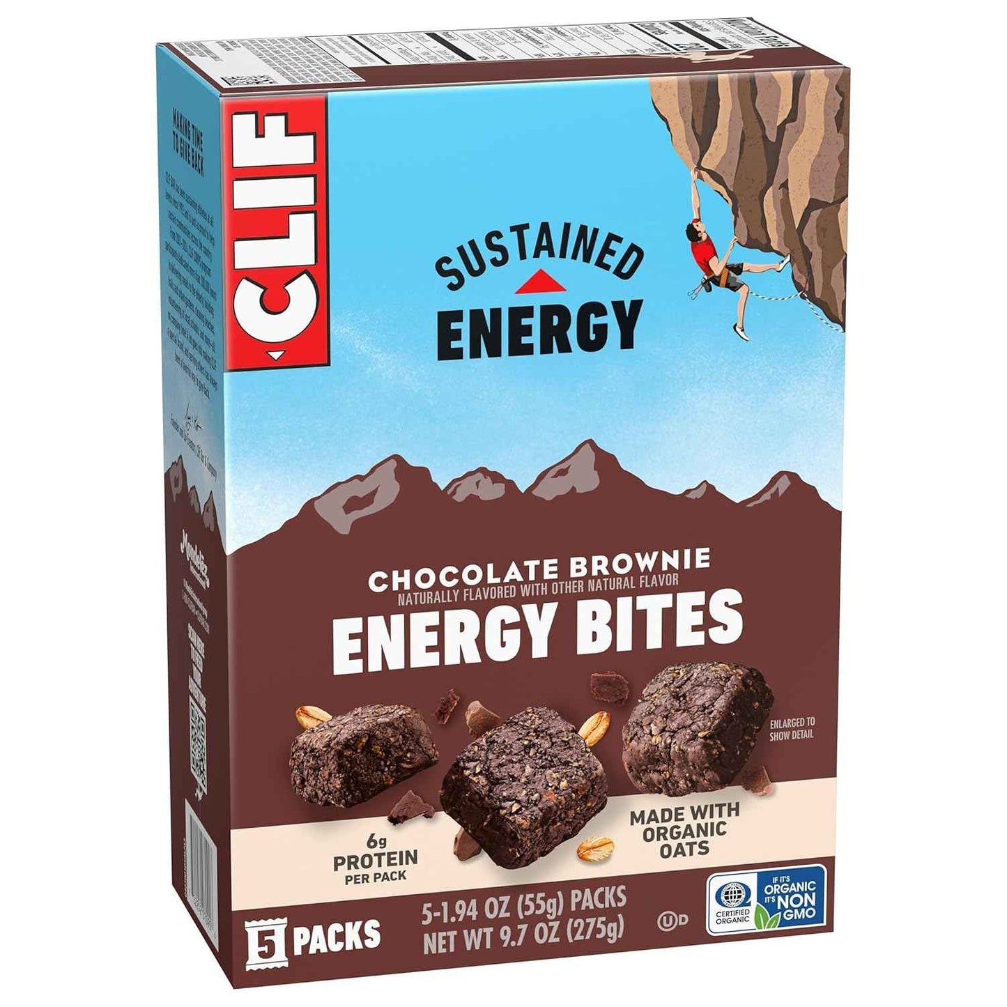CLIF BAR Energy Bites - Made with Organic Oats - 6g Plant Based Protein - Non-GMO (5 Packs)