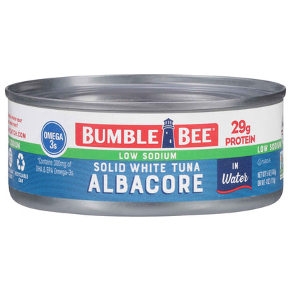 Bumble Bee Solid White Albacore Tuna, Can - Wild Caught Tuna - 29g Protein per Serving, High in Omega-3s - Non-GMO Project Verified, Gluten Free, Kosher