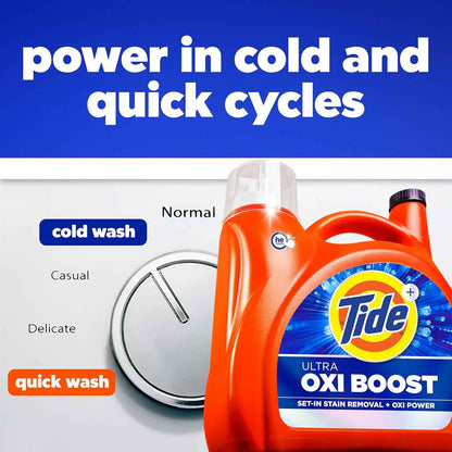 Tide Ultra Oxi Boost Liquid Laundry Detergent, Advanced Stain Remover with Extra Oxi Power