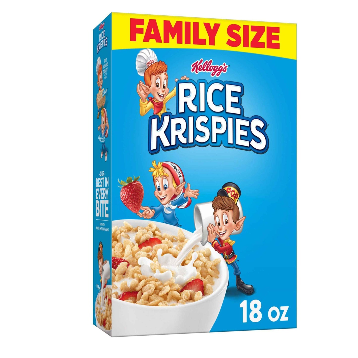 Kellogg's Rice Krispies Cold Breakfast Cereal, 8 Vitamins and Minerals, Rice Krispies Treats, Giant Size, Original