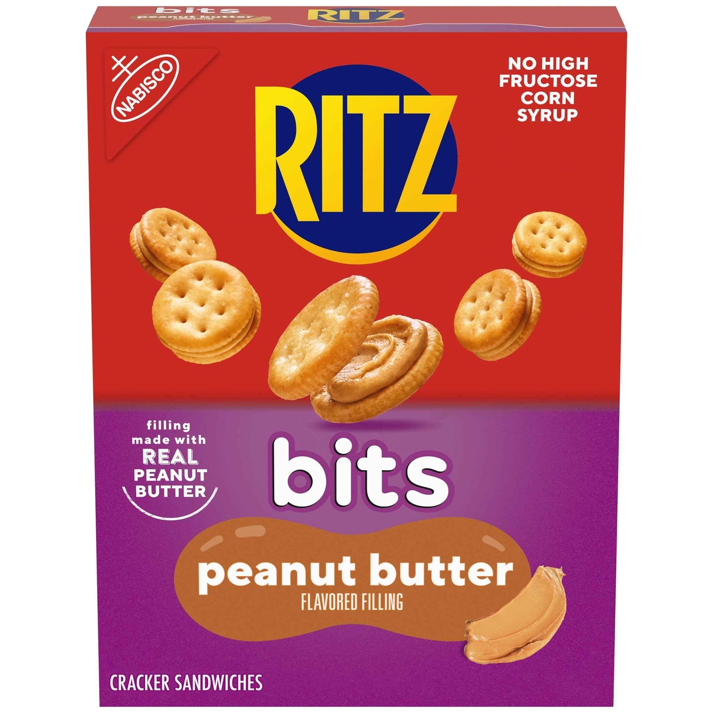 RITZ Bits Peanut Butter Sandwich Crackers, Snacks for Kids and Adults, Lunch Snacks