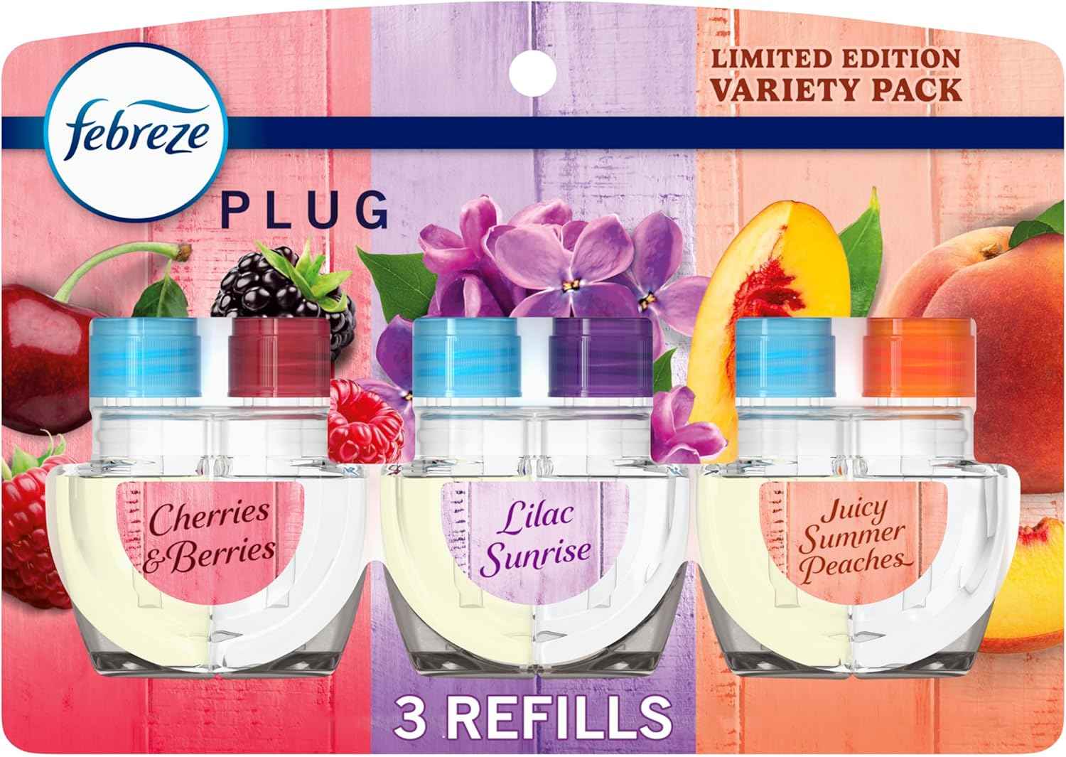 Febreze Plug In Air Freshener, Odor-Fighting Scented Oil Refill, Air Fresheners for Home and Bathroom and Kitchen, Long Lasting for Strong Odors, Spring Scent Mix, 3 Refills