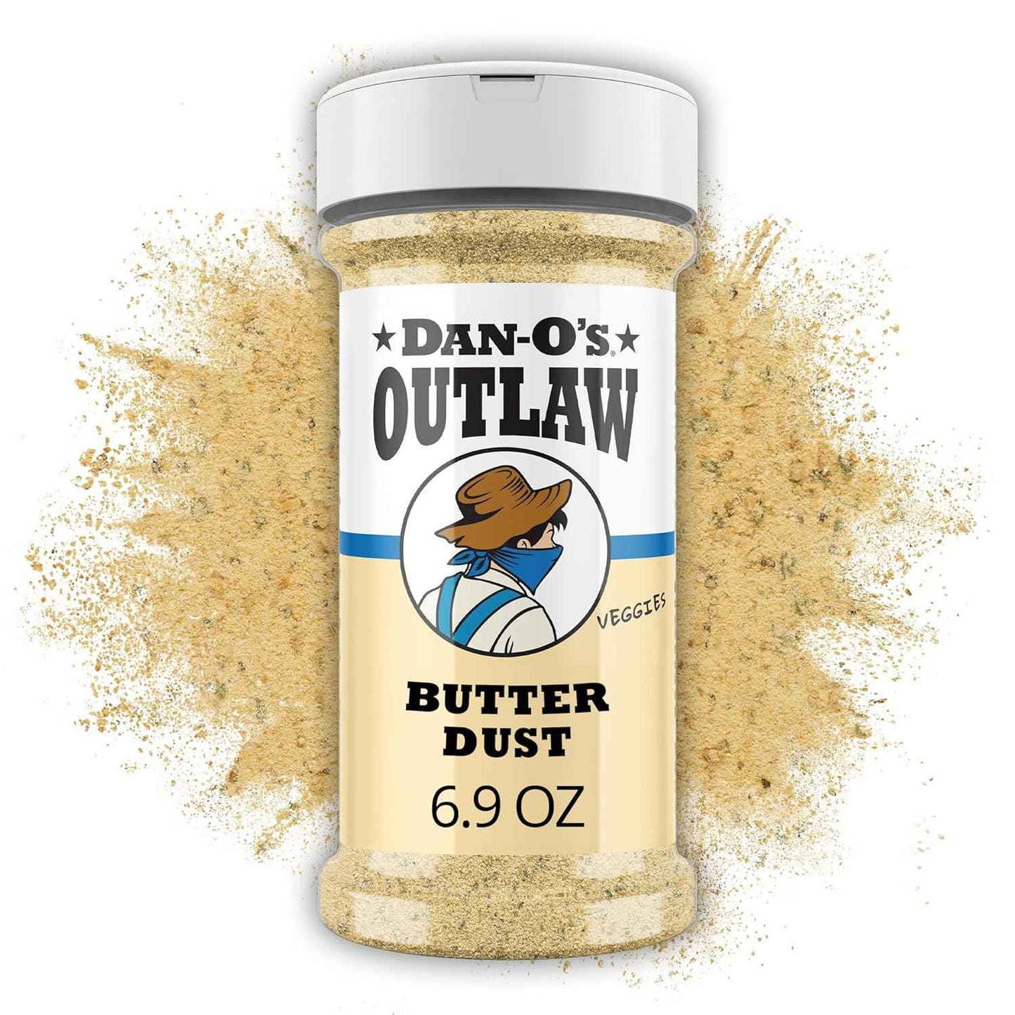 Dan-O’s Outlaw – 6.9 oz – Buttery All Purpose Seasoning for Chicken, Vegetables & Popcorn – Sugar Free, Zero Calorie Dry Spice Blend