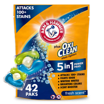 Arm & Hammer Plus OxiClean 5-in-1 Laundry Detergent Power Paks