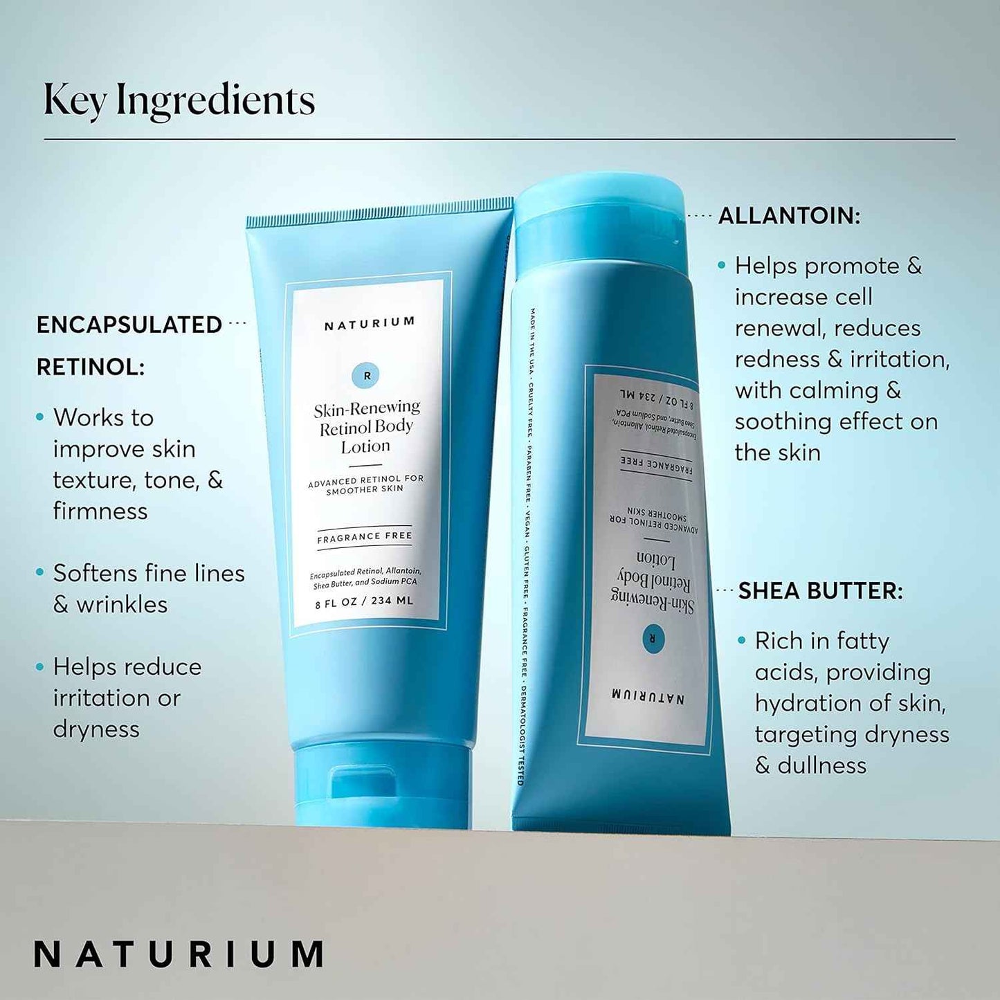 Naturium Skin-Renewing Retinol Body Lotion, Advanced Firming Anti-Aging Skin Care, with Encapsulated Retinol & Shea Butter