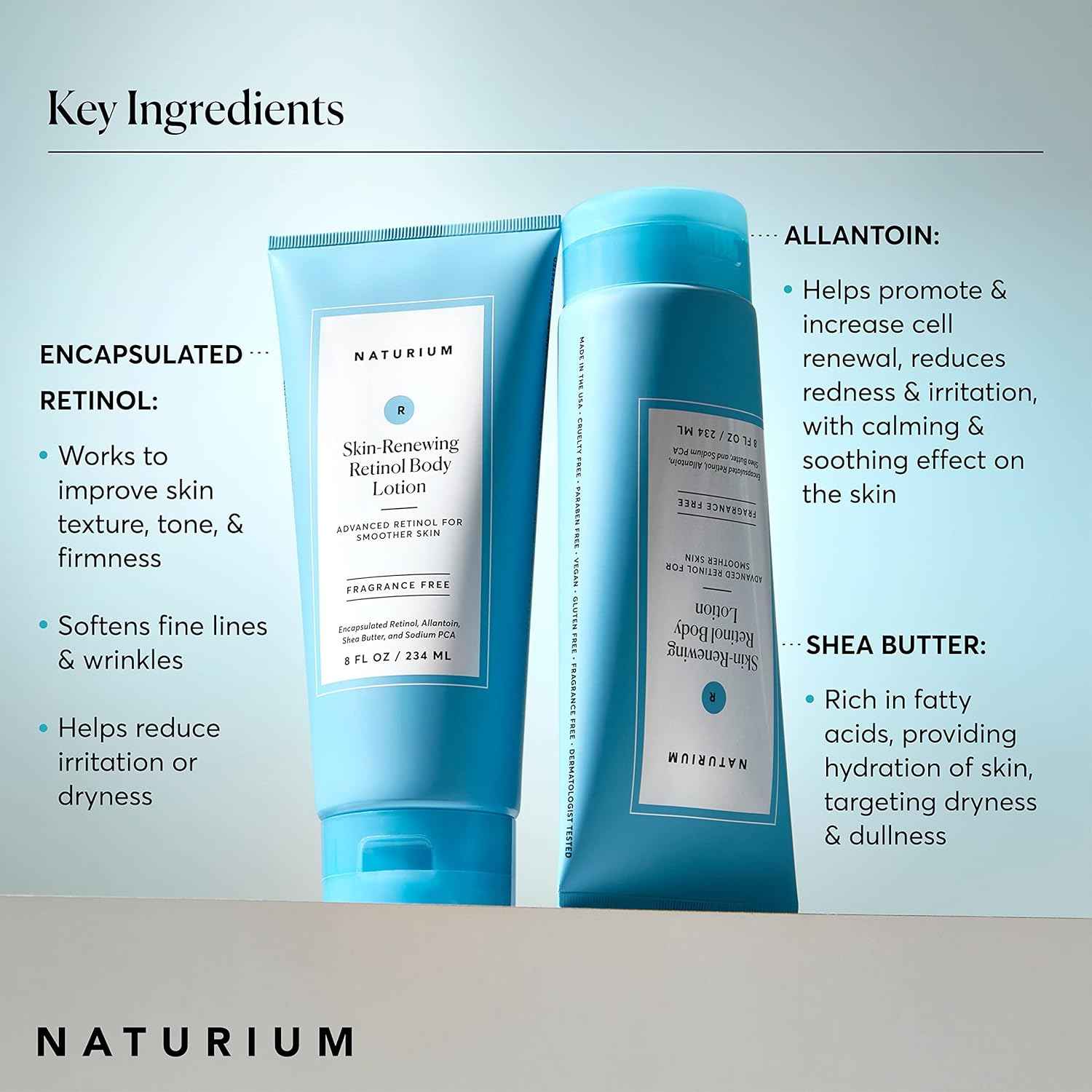 Naturium Skin-Renewing Retinol Body Lotion, Advanced Firming Anti-Aging Skin Care, with Encapsulated Retinol & Shea Butter
