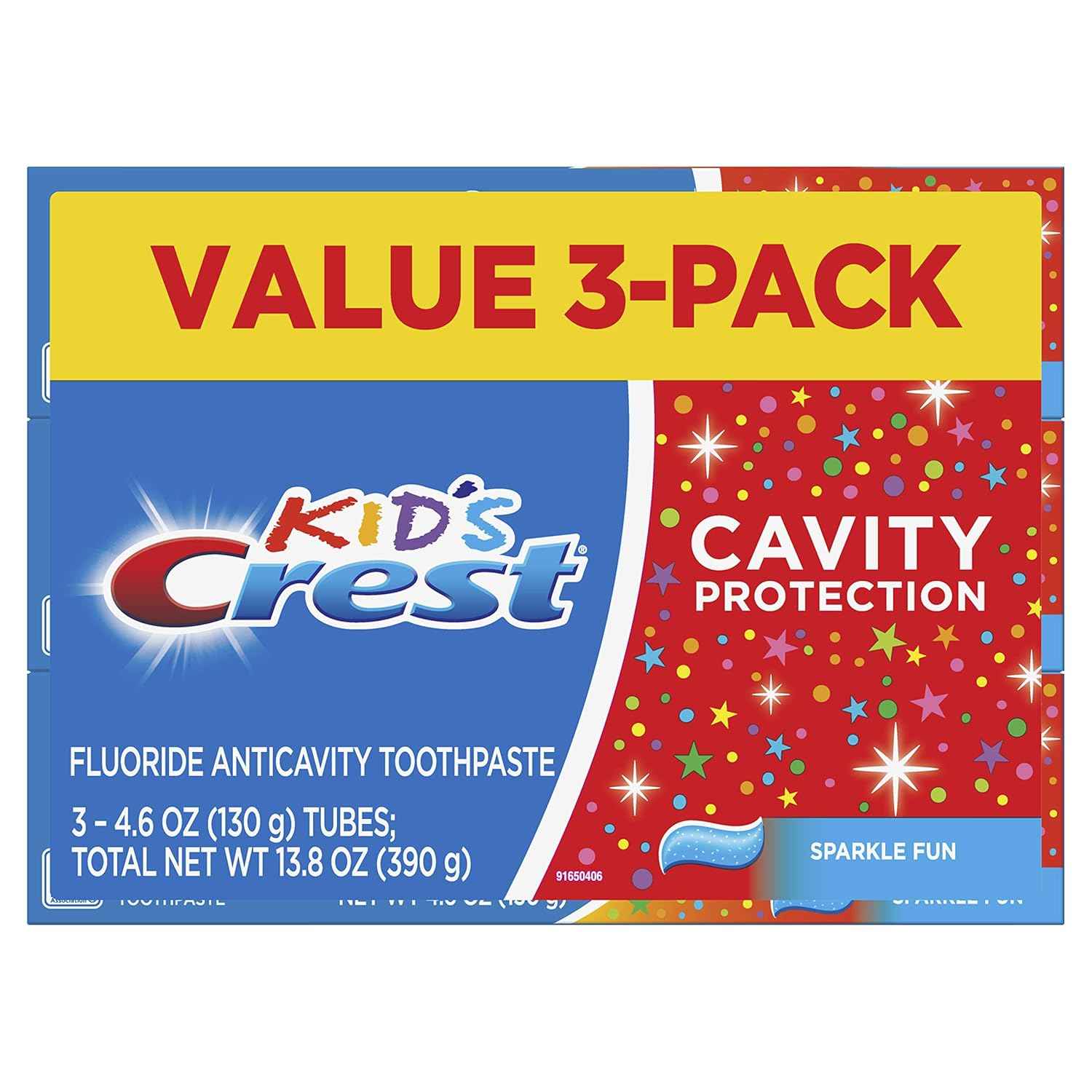 Crest Kid's Cavity Protection Toothpaste, Crest Kids Toothpaste, For Children And Toddlers 2+, 4.6 Oz (Pack of 3), Toothpaste For Kids, Packaging may vary