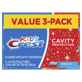 Crest Kid's Cavity Protection Toothpaste, Crest Kids Toothpaste, For Children And Toddlers 2+, 4.6 Oz (Pack of 3), Toothpaste For Kids, Packaging may vary