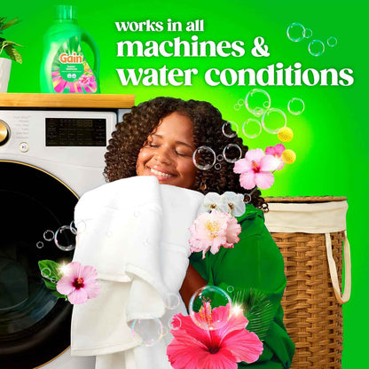 Gain Liquid Laundry Detergent, With Odor Defense, Happy Hibiscus Scent, Laundry Soap For HE Washing Machines, 132 fl oz, 100 Loads (Packaging May Vary)