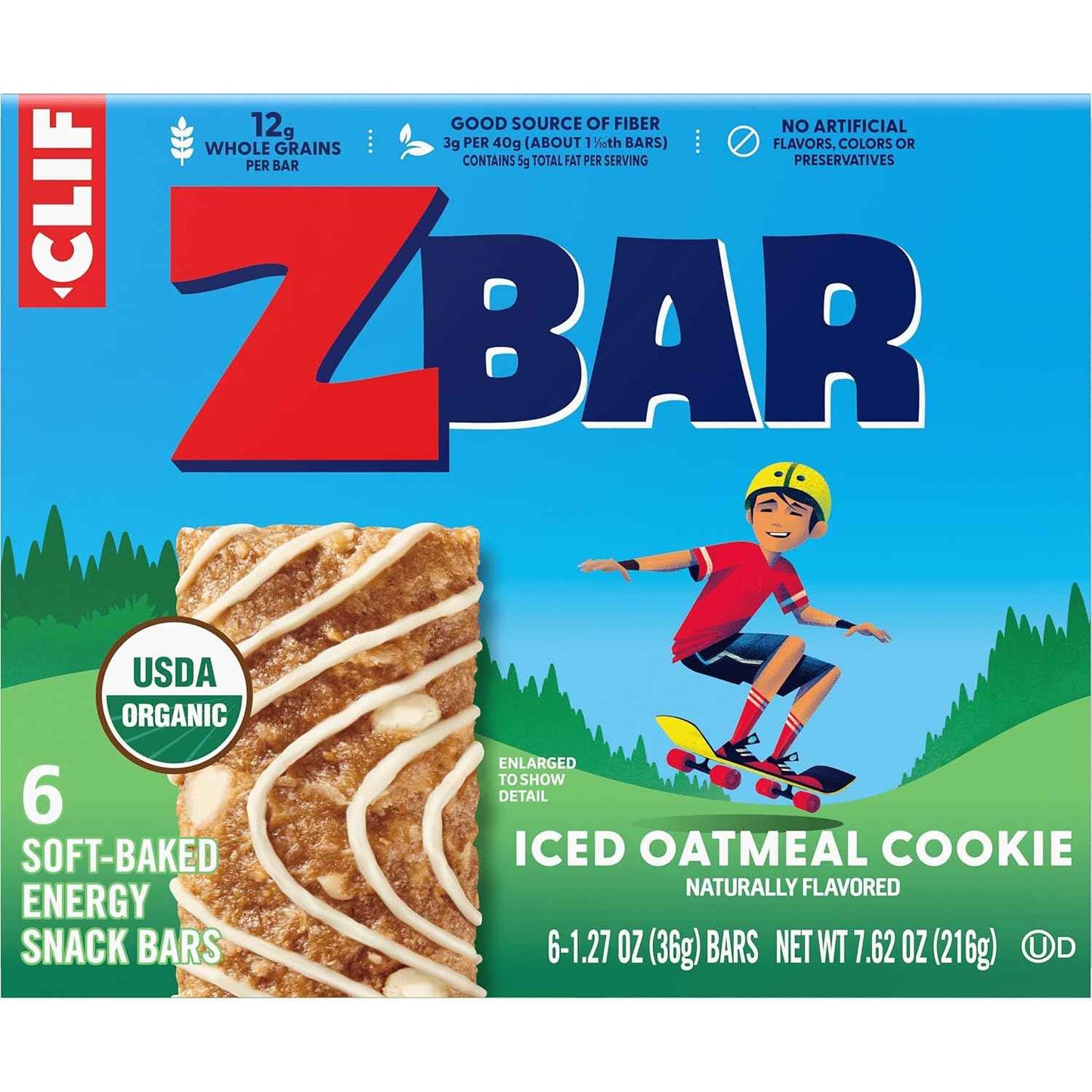 Zbar - Soft-Baked Energy Snack Bars - Non-GMO - 12g Whole Grains - USDA Organic Granola Bars - Snacks for Kids (6 Pack)