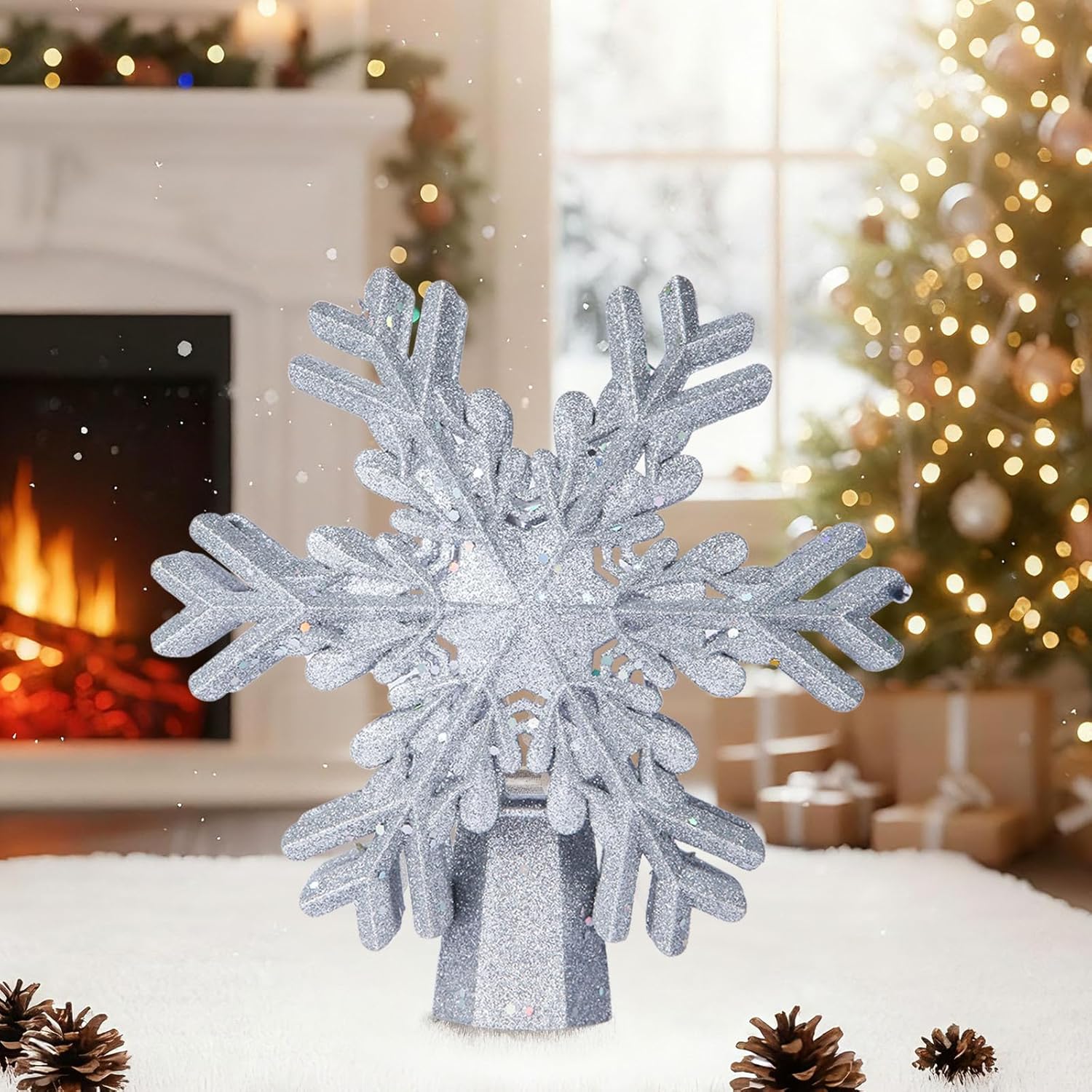 Christmas_Tree_Topper_Lighted_with_LED_Rotating_Silver_Snowflake_Projector,_3D_Hollow_Glitter_Lighted_Snow_Tree_Topper_for_Xmas_New_Year_Party_Holiday_Christmas_Decorations