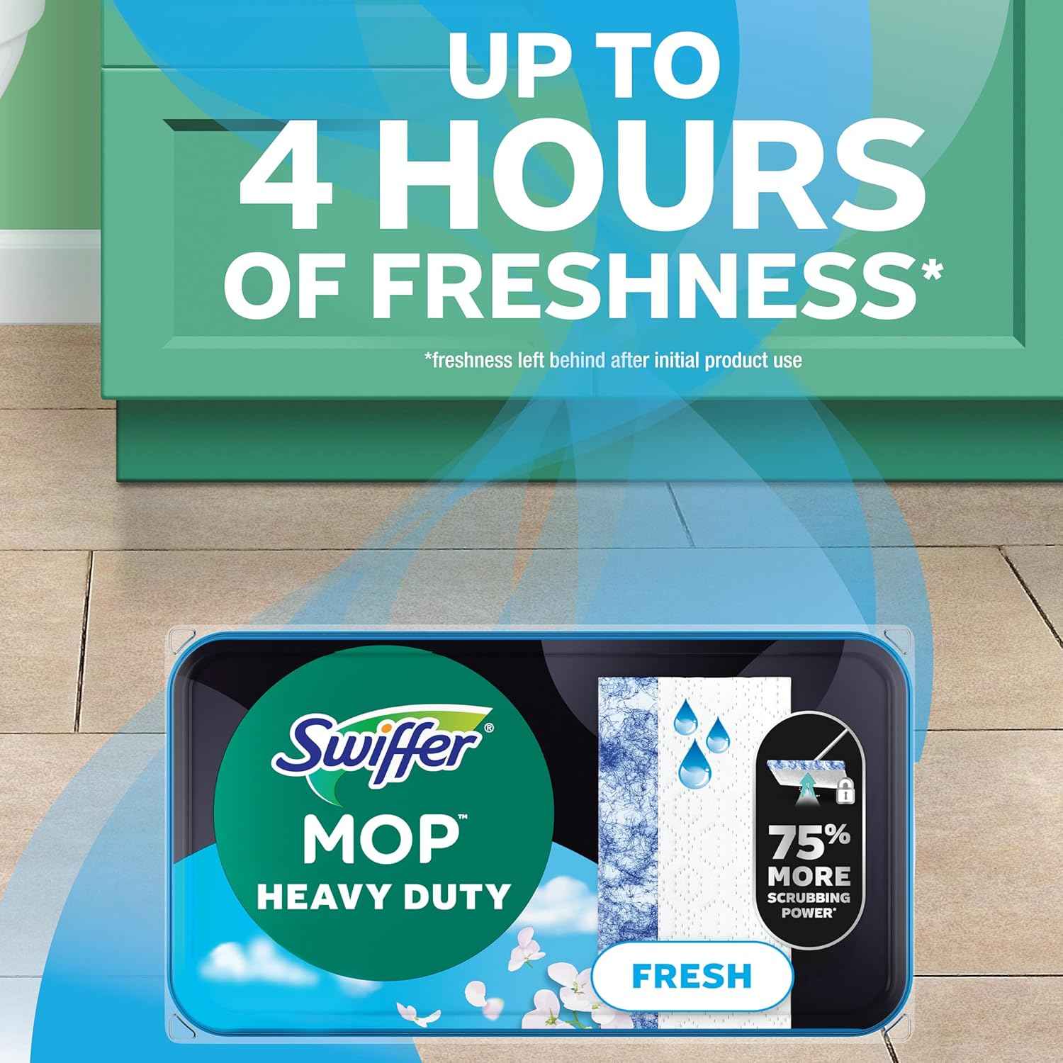 Swiffer 2-in-1 Multi-Surface Kit for Floor Cleaning, Includes 1 Sweeper Device, Dry Sweeping + Wet Mopping Heavy Duty Cloths