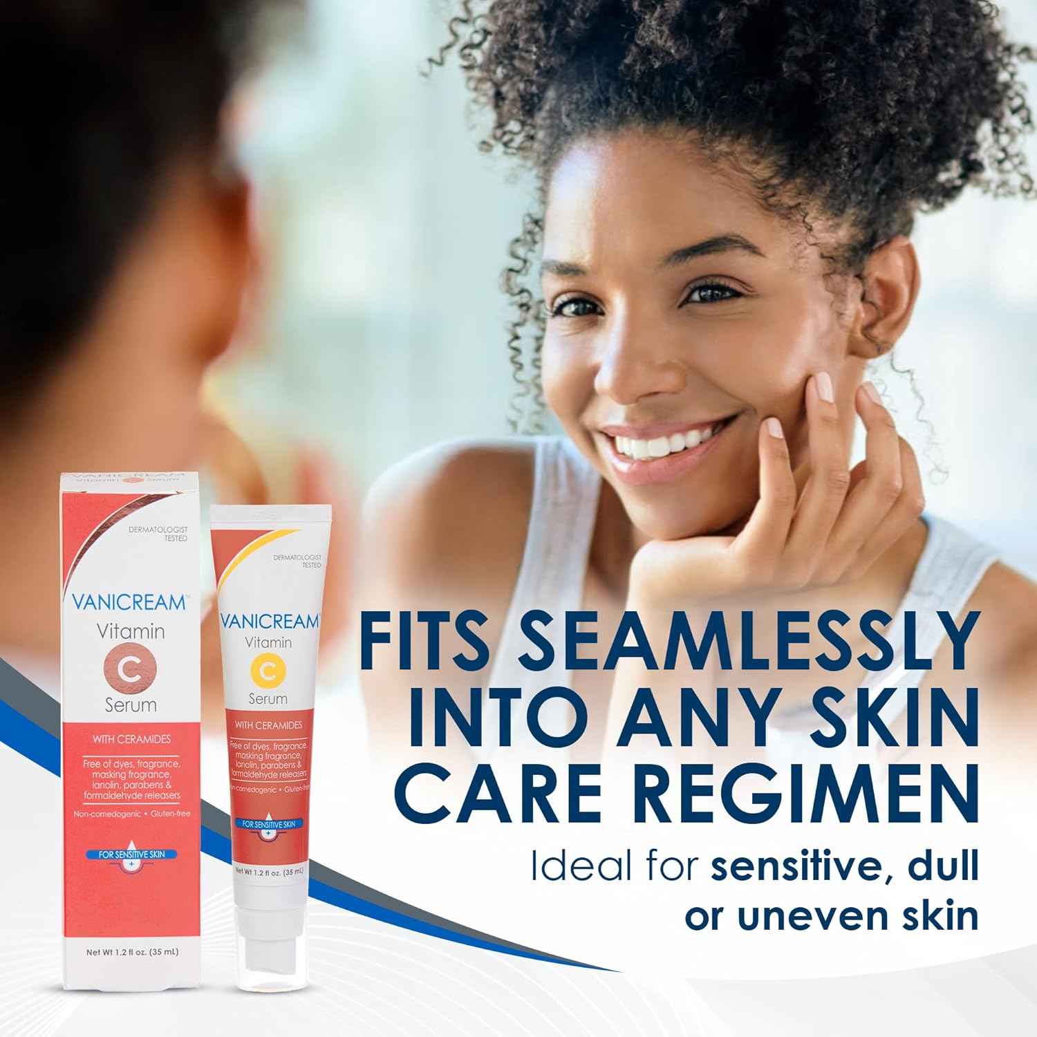 Vanicream Vitamin C Serum, 1.2 Fl Oz, Formulated without Common Irritants for Sensitive Skin, Milky and Lightweight Brightening Serum, Hydrates & Boosts Glow, Dermatologist-Tested