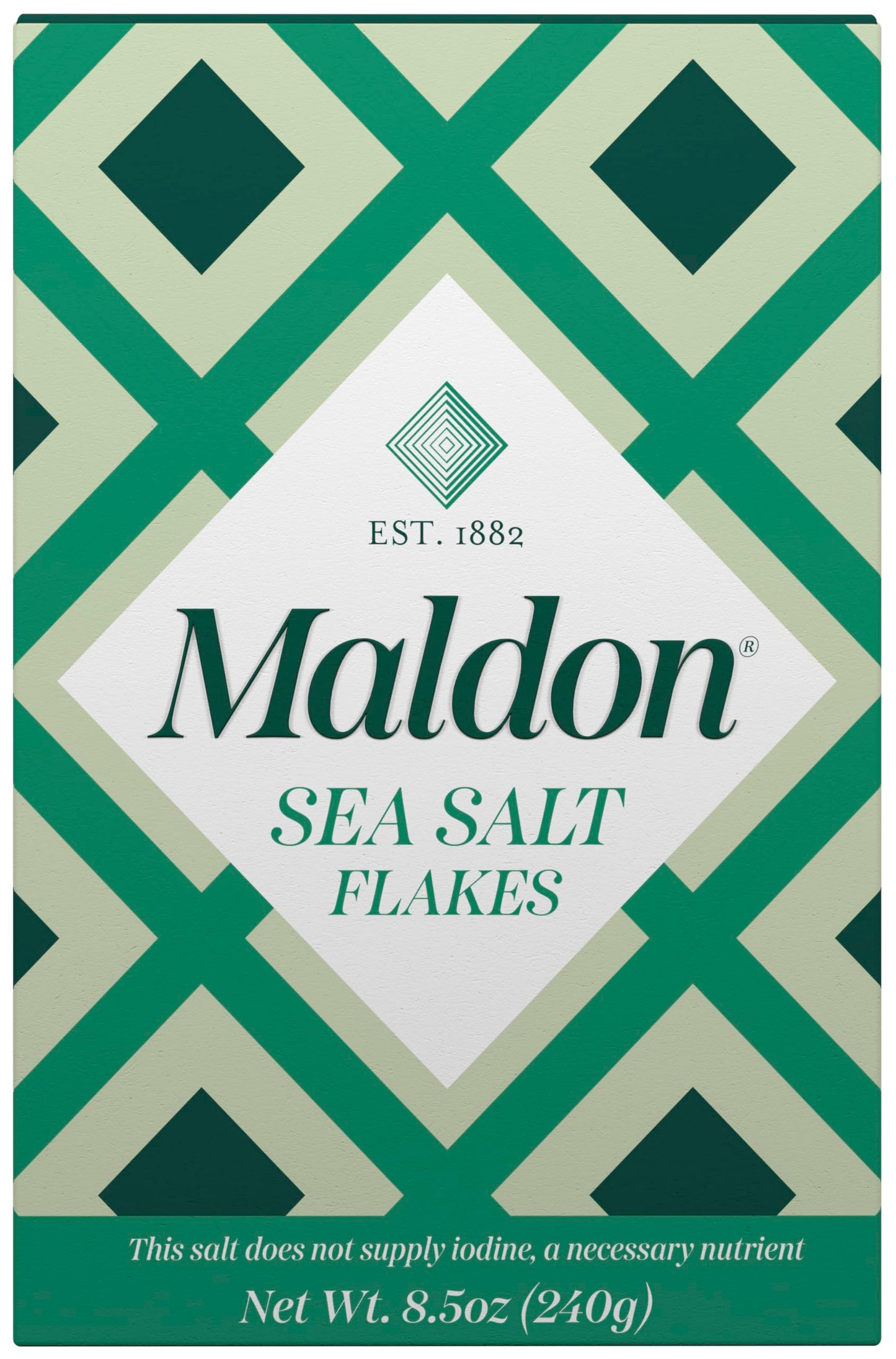 Maldon Salt, Sea Salt Flakes, 8.5 oz (240 g), Kosher, Natural, Unique Gourmet Pyramid Shaped Salt Flakes, Perfect for a Wide Range of Dishes, Hand-Harvested for Four Generations (Packaging May vary)