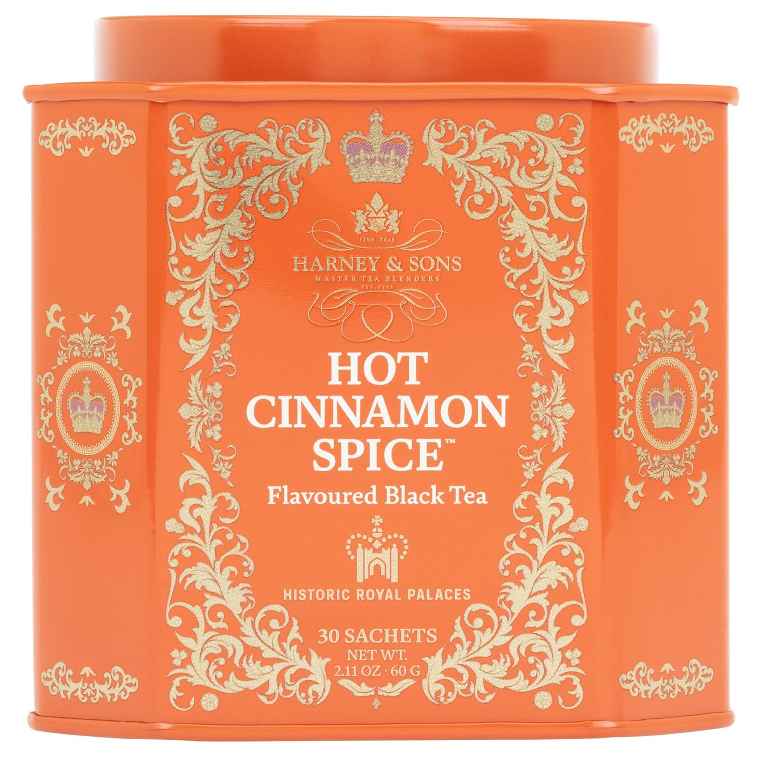 Harney_&_Sons_Hot_Cinnamon_Spice_Tea_Tin_-_Black_Tea_with_Orange_&_Sweet_Clove_-_2.67_Ounces,_30_Sachets