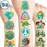 120 PCS Earth Day Environment Pre-Cut Temporary Tattoos for Kids | Super Cute Themed Birthday Party Favors, Supplies, Decorations, Fake Tattoo Stickers, School Rewards Prizes & Gifts Boys & Girls