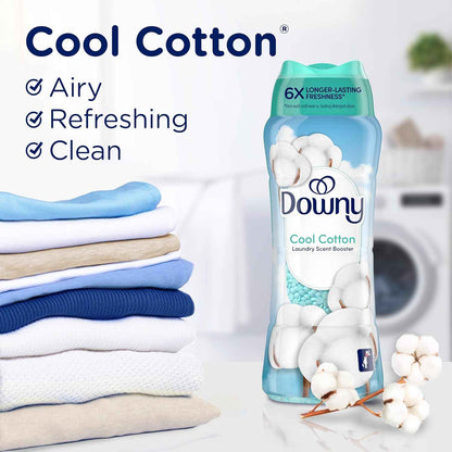 Downy Cool Cotton In-Wash Laundry Scent Booster Beads, 24 oz, laundry scent beads, Long-lasting Freshness