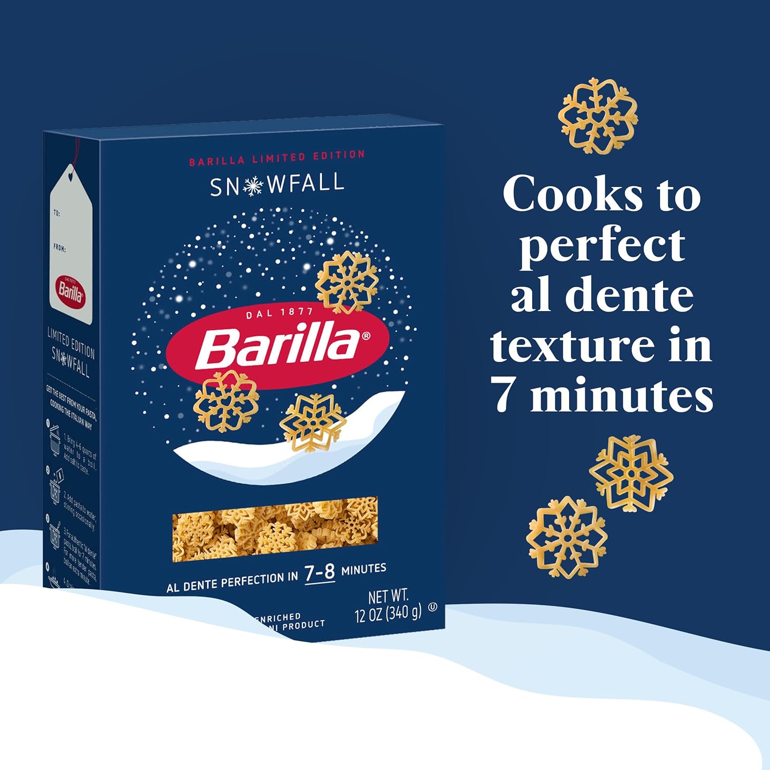 Barilla,_Limited_Edition_Snowfall_Pasta,_12_Ounce