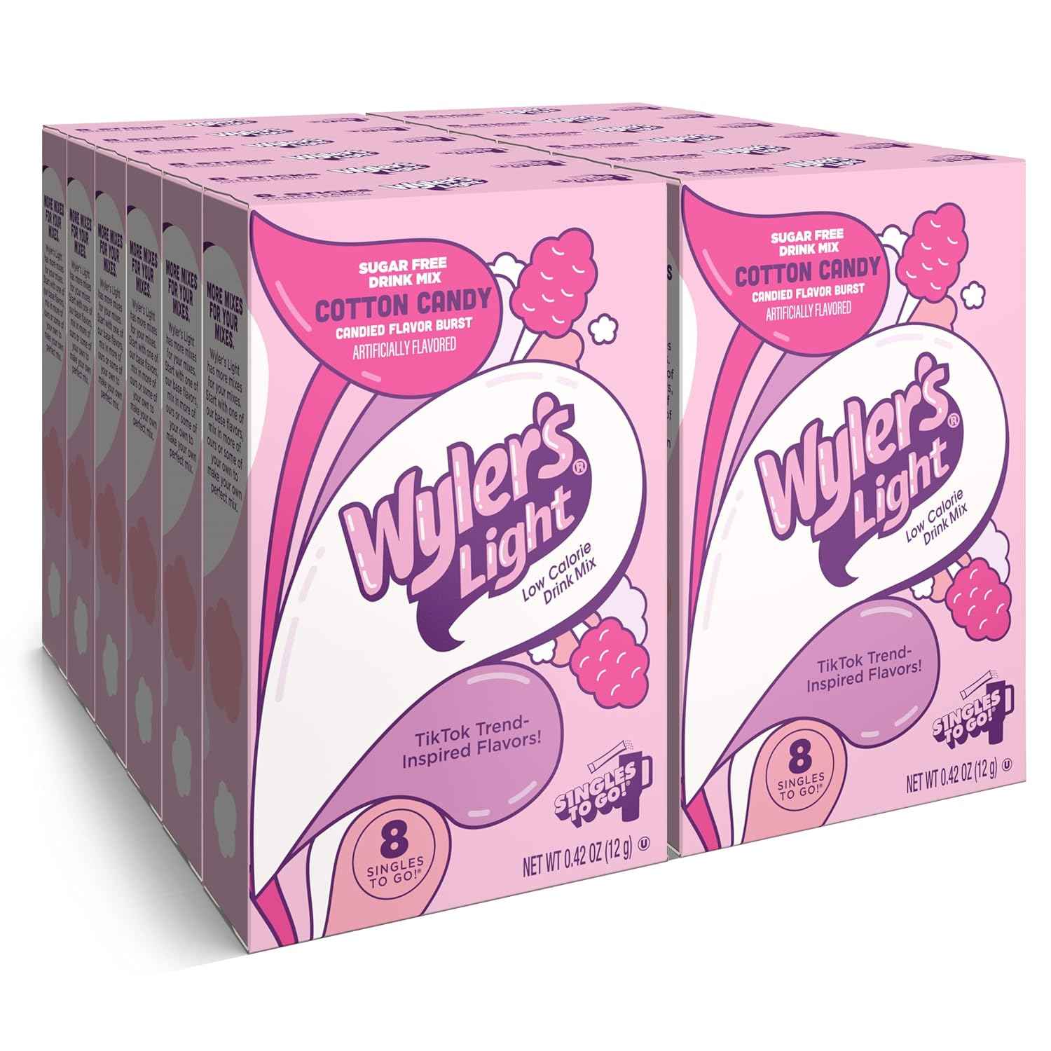 Wyler's Light Singles To Go Powder Packets, Water Drink Mix, 96 Servings, 8 Count x Pack of 12