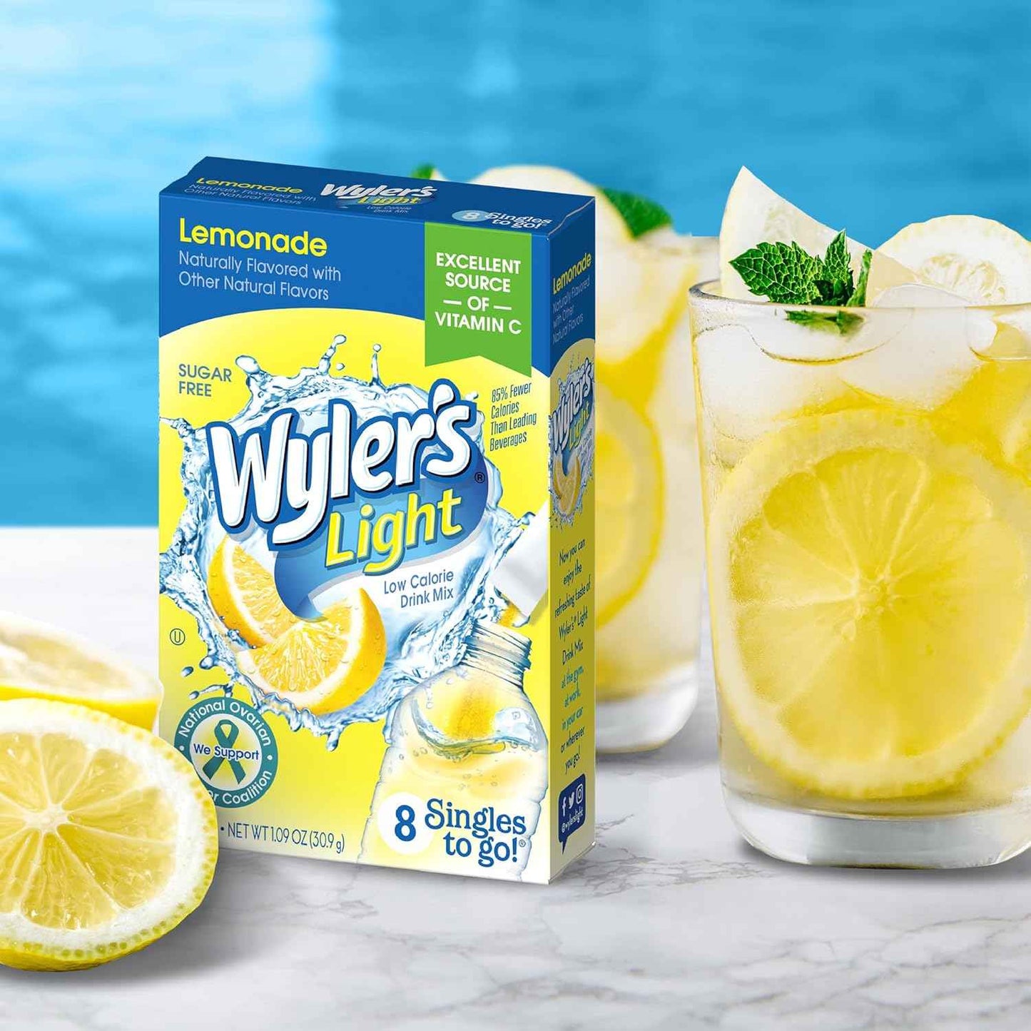 Wyler's Light Singles To Go Powder Packets, Water Drink Mix, 12 Boxes, 8 Servings per Box, 96 Total Servings